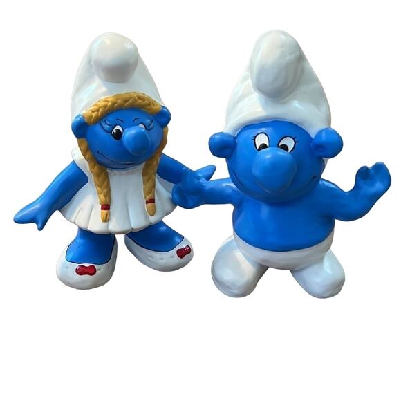 1 Large Vintage Smurfs Smurf Figurine Figure 8.5" Porcelain Ceramic - Picture 2 of 7